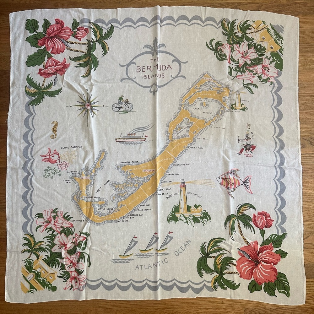 Vintage Bermuda tablecloth